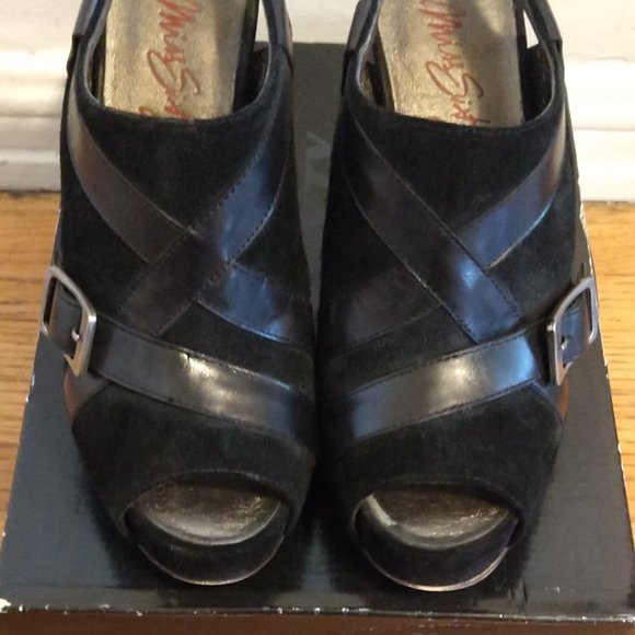 Miss Sixty "Taylor" Black Peep Toe Platform Heels - Size 38.5 (US 8.5) - Picture 2 of 10